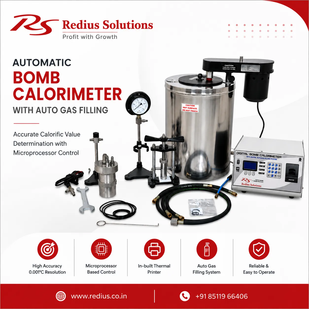 Automatic Bomb Calorimeter with Auto Gas Filling from Redius Solutions — image 2