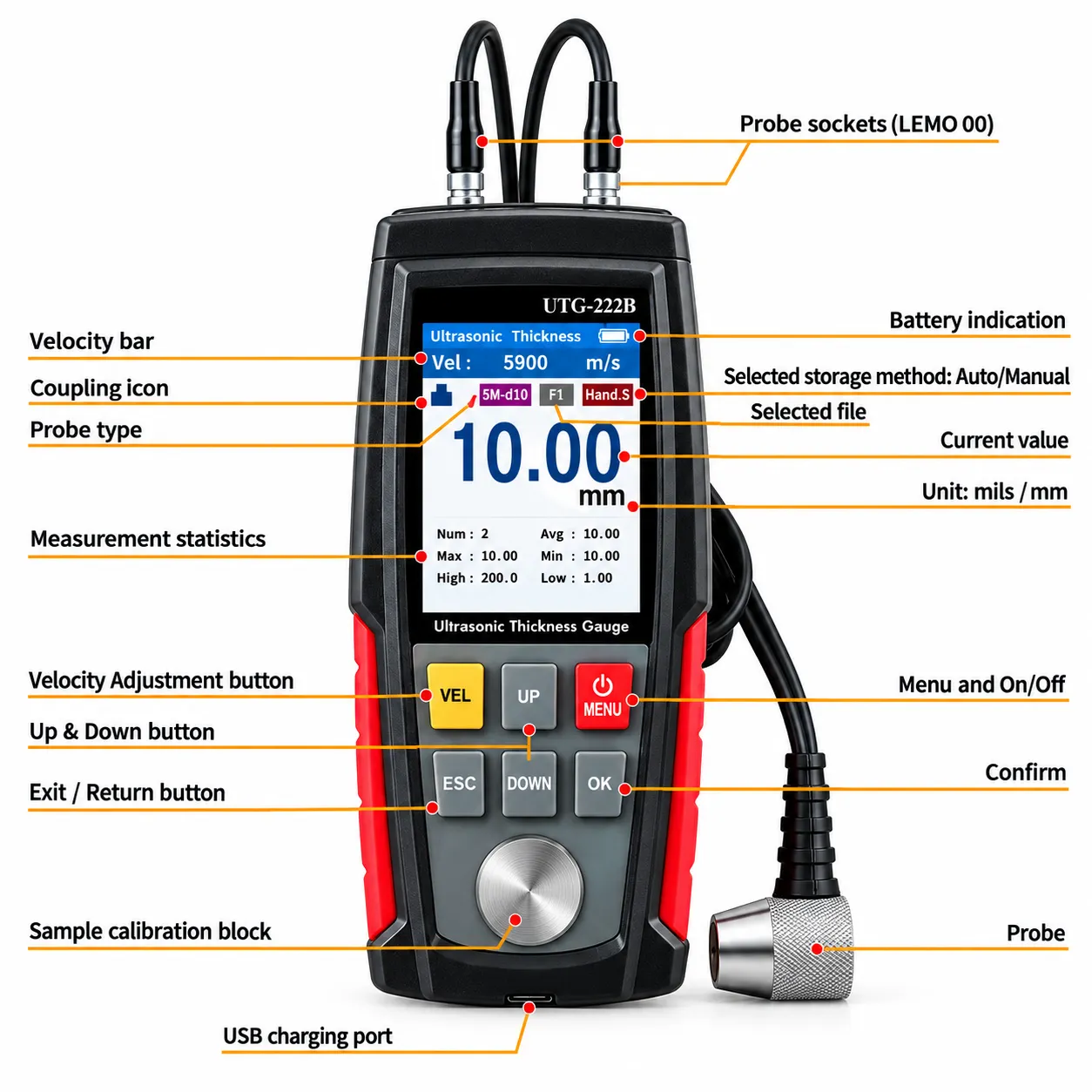 Ultrasonic Thickness Gauge UTG-222B from — image 2